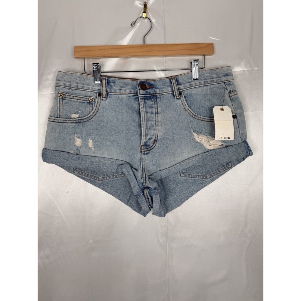 Billabong Distressed Denim Shorts Women's Size 31 Light Wash High Rise NWT
